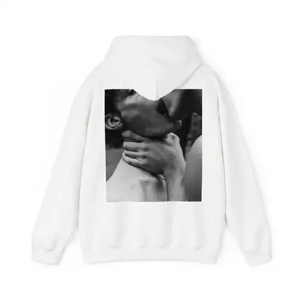Black and White Intimate Couple Neck Kiss
