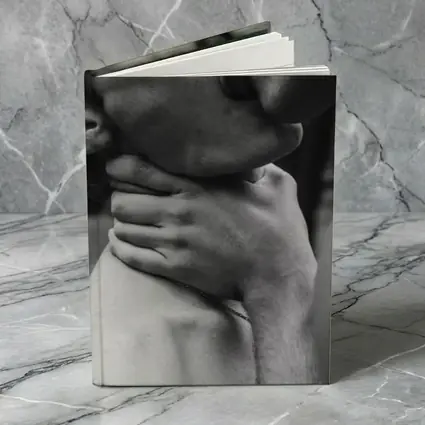 Black and White Intimate Couple Neck Kiss