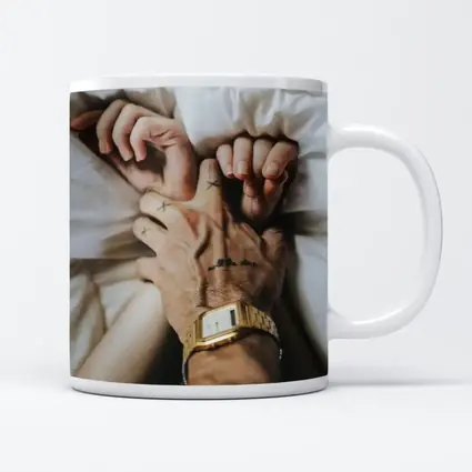 Couple Holding Hands Gold Watch Tattoos