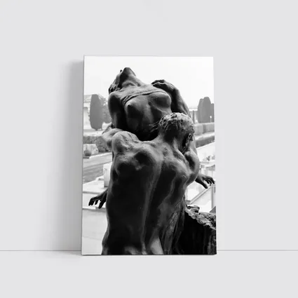 Bronze Sculpture Two Figures Embracing Cemetery