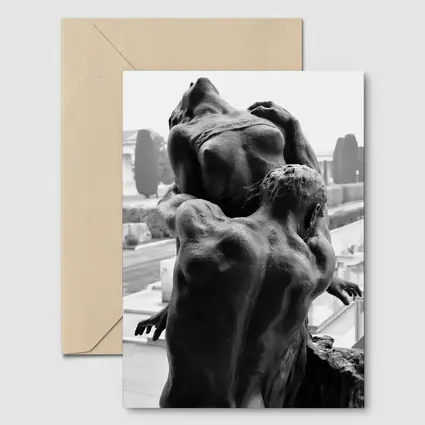 Bronze Sculpture Two Figures Embracing Cemetery
