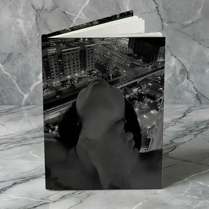 Woman City Night View Black White