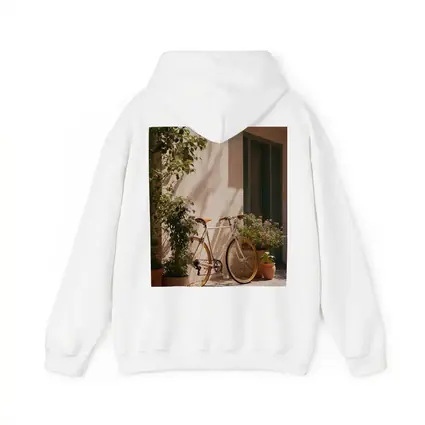 Vintage Bicycle Leaning Against Sunny Courtyard Wall