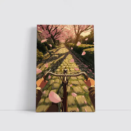 Anime Bicycle Ride Cherry Blossom Path