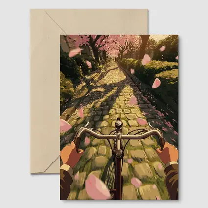 Anime Bicycle Ride Cherry Blossom Path