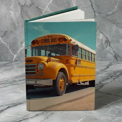 Vintage Yellow School Bus Desert Road