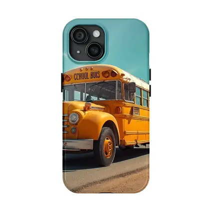 Vintage Yellow School Bus Desert Road