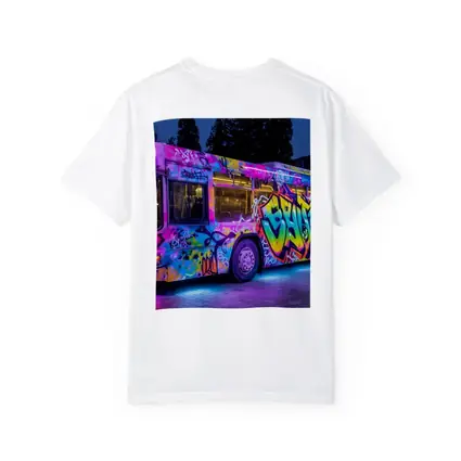 Graffiti Bus Neon Lights Urban Night Art