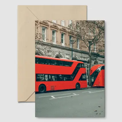 Red Double Decker Buses London Street