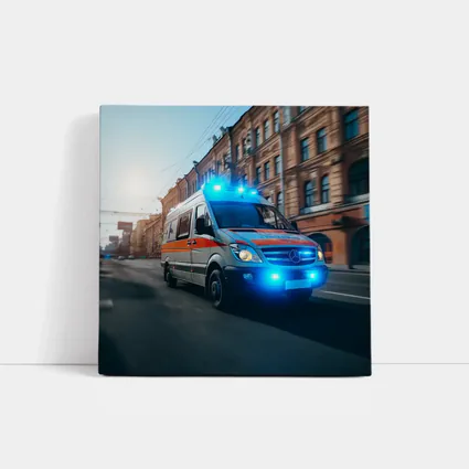 Mercedes Ambulance Racing Through City Street
