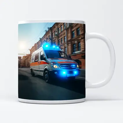 Mercedes Ambulance Racing Through City Street