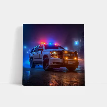 Chevrolet Tahoe Police SUV Night City Streets