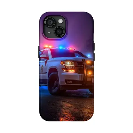 Chevrolet Tahoe Police SUV Night City Streets