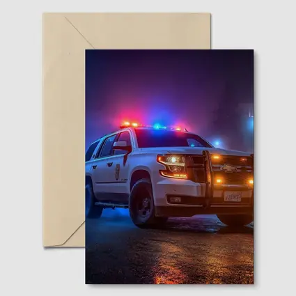Chevrolet Tahoe Police SUV Night City Streets