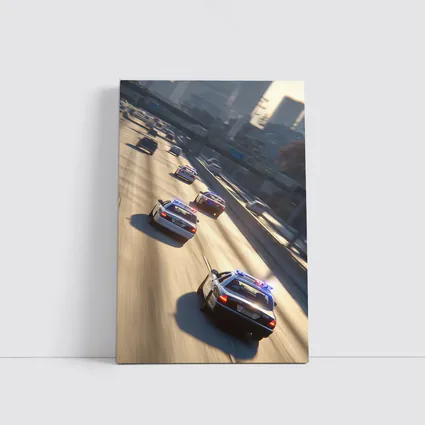 Police Cars Highway Chase City Scene