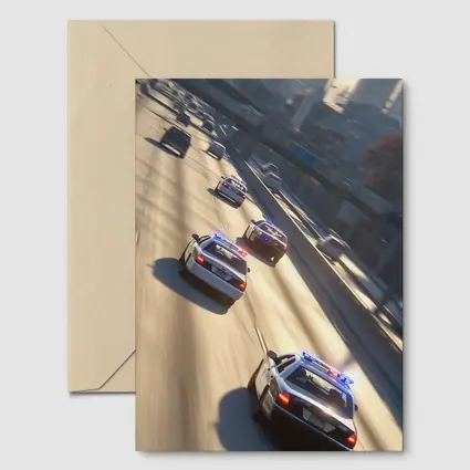 Police Cars Highway Chase City Scene