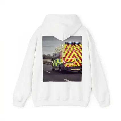 British Ambulance Speeding On Motorway Highway