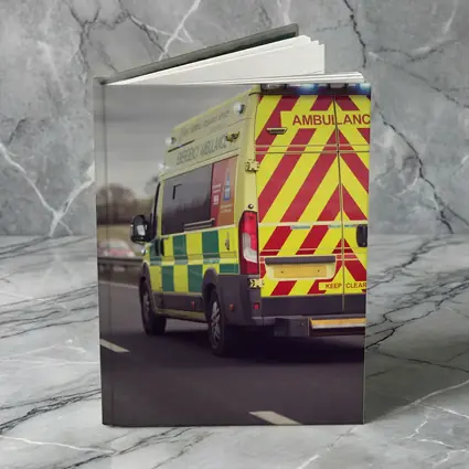 British Ambulance Speeding On Motorway Highway