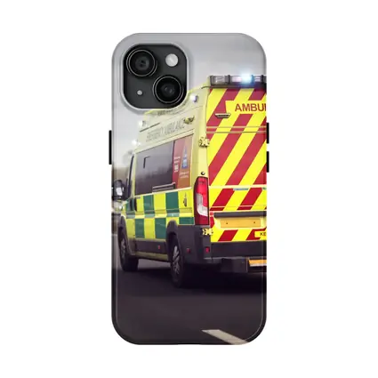 British Ambulance Speeding On Motorway Highway