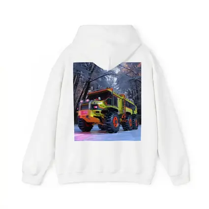 Monster Truck Neon Yellow Winter Forest Scene