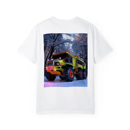 Monster Truck Neon Yellow Winter Forest Scene