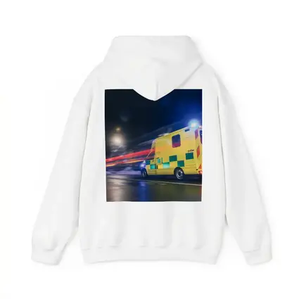 Ambulance Racing Through City Night Streets