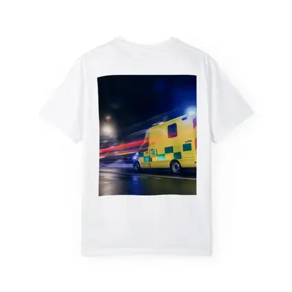 Ambulance Racing Through City Night Streets