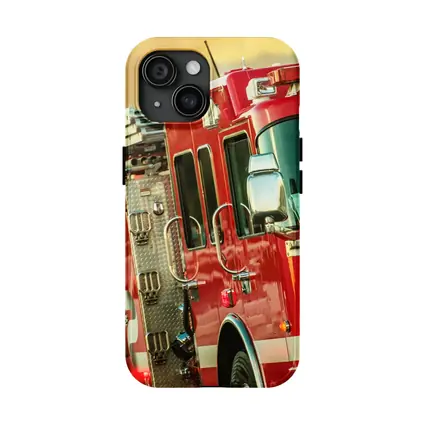 Red Fire Truck Racing Toward Wildfire