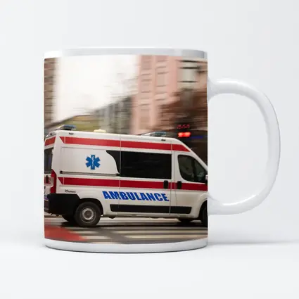 Ambulance Speeding Through City Street