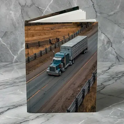 Classic Semi Truck Rolling Through Rural Highway