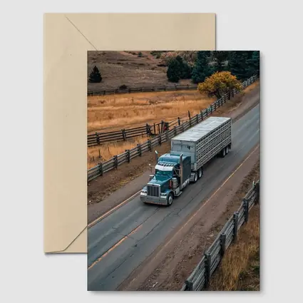 Classic Semi Truck Rolling Through Rural Highway
