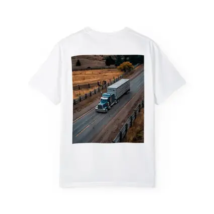 Classic Semi Truck Rolling Through Rural Highway