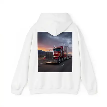 Red Peterbilt Semi Truck Stormy Sunset Highway