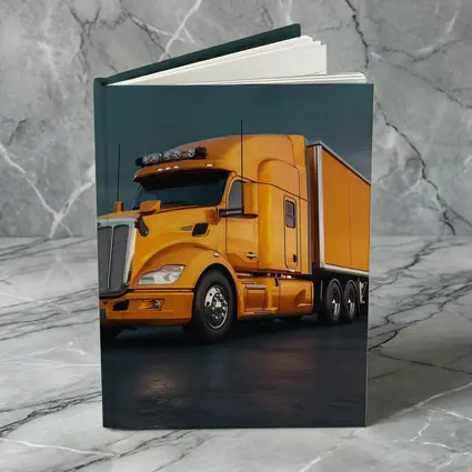 Yellow Semi Truck Dramatic Stormy Sky
