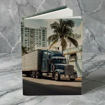 Semi Truck Rolling Through Miami City Streets