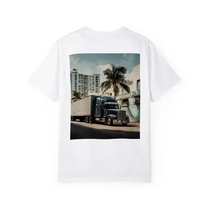 Semi Truck Rolling Through Miami City Streets