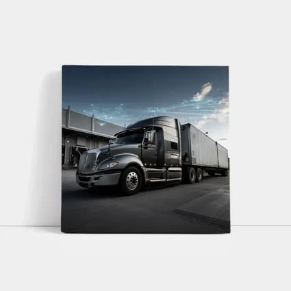 Semi Truck Digital Network Warehouse Background