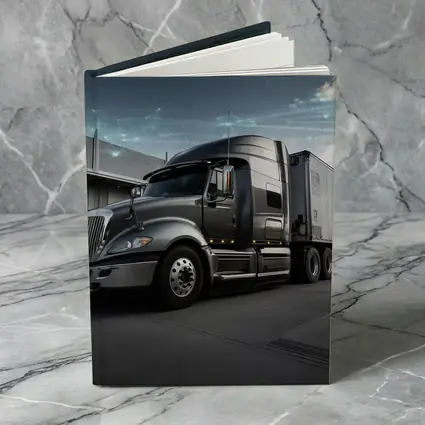 Semi Truck Digital Network Warehouse Background