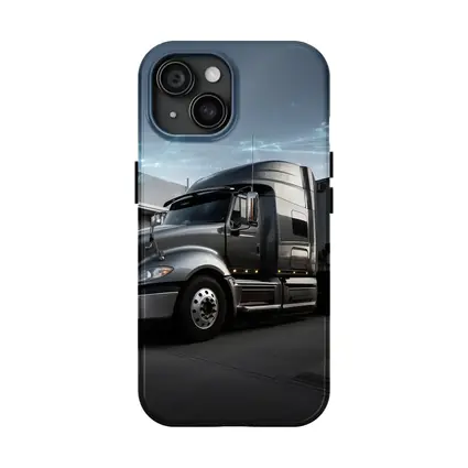 Semi Truck Digital Network Warehouse Background