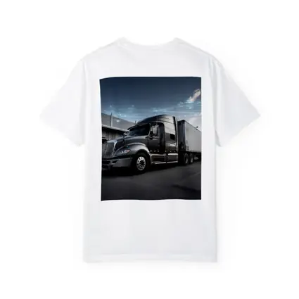 Semi Truck Digital Network Warehouse Background