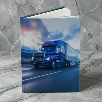 Blue Freightliner Semi Truck Highway Drive
