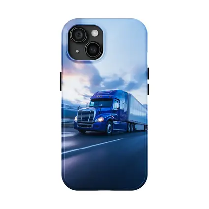 Blue Freightliner Semi Truck Highway Drive