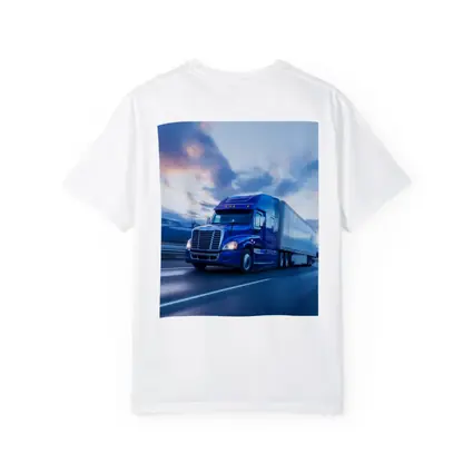 Blue Freightliner Semi Truck Highway Drive
