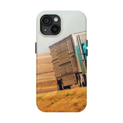 Semi Truck Driving Through Open Plains