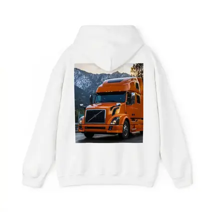 Volvo Semi Truck Orange Mountain Highway Drive