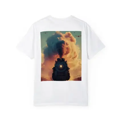 Steam Locomotive Billowing Smoke Dramatic Sky