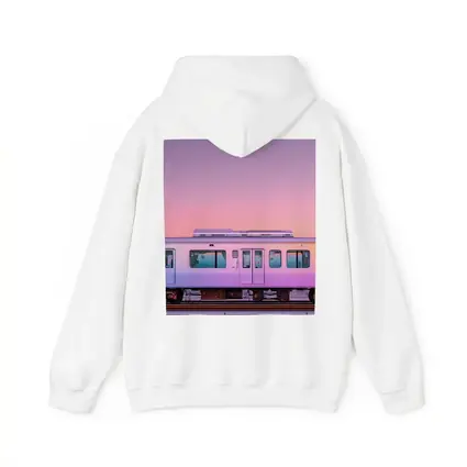 Pastel Train at Pink Sunset Sky