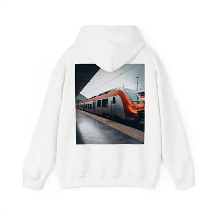 Orange DB Train Arriving At Rainy Station