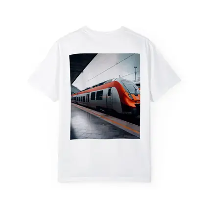 Orange DB Train Arriving At Rainy Station