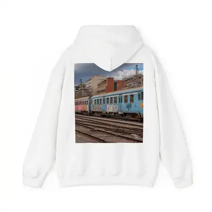 Blue Graffiti Train Urban City Background